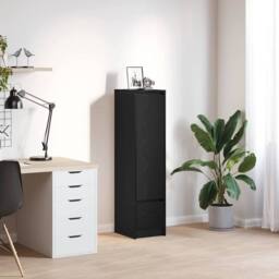 Berkfield Home Highboard Black Oak 29.5x34x119.5 cm Engineered Wood - thumbnail 2