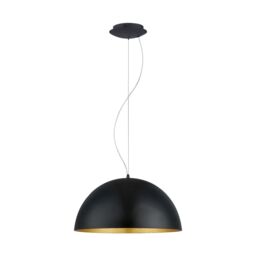 Loops Pendant Ceiling Light Black Outer Colour Gold Inner Colour Shade Bulb E27 60W - thumbnail 1
