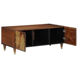 Berkfield Home Elegant Coffee Table 100x54x40 cm Solid Wood Mango in Brown - Size: 100 x 54 x 40 cm - thumbnail 3