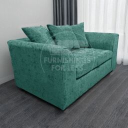 Furnishings For Less UK Monaco Chenille Fabric 2 Seater Sofa Scatter Back Curved Arm in Teal - thumbnail 4