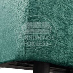 Furnishings For Less UK Monaco Chenille Fabric 2 Seater Sofa Scatter Back Curved Arm in Teal - thumbnail 6