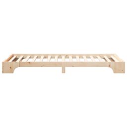 Berkfield Home Floor Bed Frame with Storage Brown 100 x 220 cm Wood - thumbnail 7