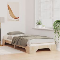 Berkfield Home Floor Bed Frame with Storage Brown 100 x 220 cm Wood - thumbnail 5