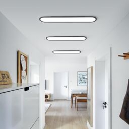 Garwarm Modern LED Ceiling Light, Full Spectrum Linear Ceiling Lamps for Office Living Room Bedroom Kitchen, Black/36W/70CM in Black - thumbnail 4