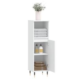 Berkfield Home Durable Bathroom Cabinet White 30x30x100 cm Engineered Wood - Size: 30 x 30 x 100 cm - thumbnail 4