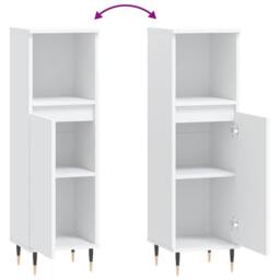 Berkfield Home Durable Bathroom Cabinet White 30x30x100 cm Engineered Wood - Size: 30 x 30 x 100 cm - thumbnail 9