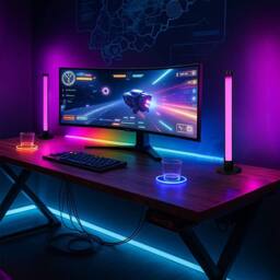 Emitto 2x RGB LED Light Bars Game Ambient Lamps Color Changing Music Timer in Black - thumbnail 3