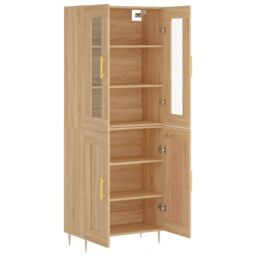 Berkfield Home Highboard Sonoma Oak 69.5x34x180 cm Engineered Wood in Brown - thumbnail 4