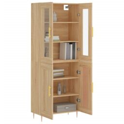 Berkfield Home Highboard Sonoma Oak 69.5x34x180 cm Engineered Wood in Brown - thumbnail 3