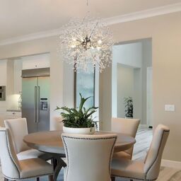 Garwarm Dandelion Chandelier Firework Lamp LED Crystal Pendant Lighting Ceiling Light in Metallic Silver - thumbnail 3