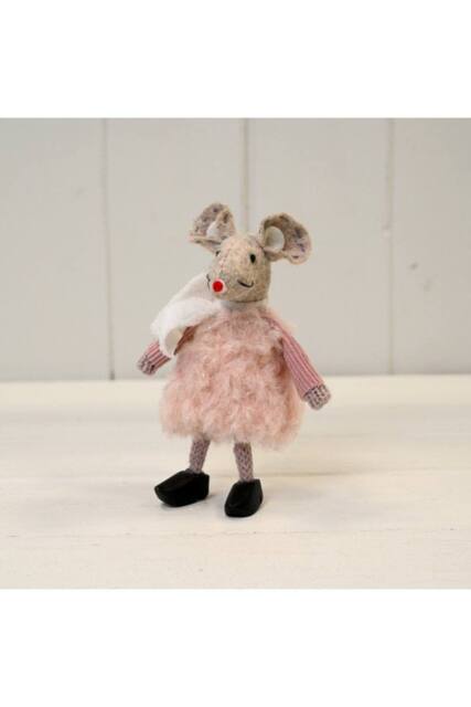 KDMD Fabric Mouse in Pink Dress & Clogs - image 1