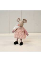 KDMD Fabric Mouse in Pink Dress & Clogs