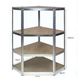 SPETLEK Galvanised Corner Shelving/Racking Garage in Silver - Size: 1800mm x 700mm - thumbnail 2