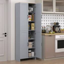 SPETLEK Grey Kitchen Cupboard Storage Cabinet with 6 Shelves for Home - thumbnail 4