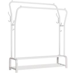Dprodo Metal Garment Rack Freestanding Hanger in White - thumbnail 8