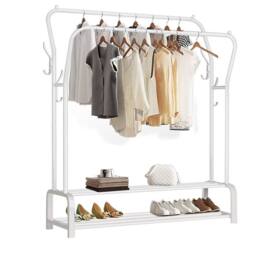 Dprodo Metal Garment Rack Freestanding Hanger in White