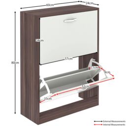 Home Discount Vida Designs 2 Drawer Shoe Cabinet Organizer Storage in White - thumbnail 2