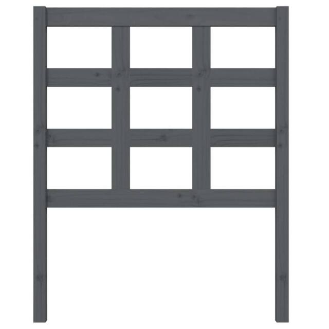 Berkfield Home Beautiful Bed Headboard Grey 80.5x4x100 cm Solid Wood Pine - image 1