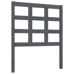 Berkfield Home Beautiful Bed Headboard Grey 80.5x4x100 cm Solid Wood Pine - thumbnail 3