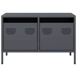 Berkfield Home TV Cabinet Anthracite 68x39x43.5 cm Cold-rolled Steel in Charcoal - thumbnail 4