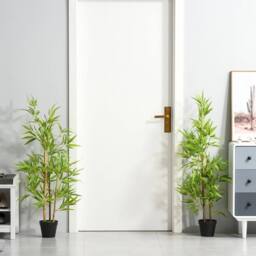 Kelvenix Set of 2 120cm/4FT Artificial Bamboo Trees Plant in Green - Size: 0.6m2 - thumbnail 5