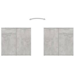 Berkfield Home Sideboard Concrete Grey 80x36x75 cm Engineered Wood - Size: 80 x 36 x 75 cm - thumbnail 5