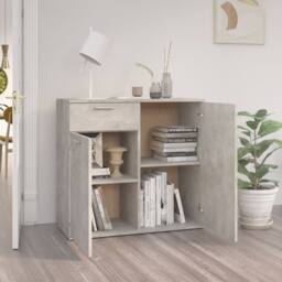 Berkfield Home Sideboard Concrete Grey 80x36x75 cm Engineered Wood - Size: 80 x 36 x 75 cm - thumbnail 1