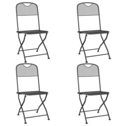 Berkfield Home Folding Garden Chairs 4 pcs Expanded Metal Mesh Anthracite in Black - thumbnail 2