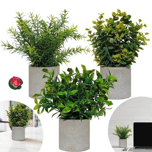 SPETLEK Set of 3 Artificial Potted Plants Bohemian Style in Green - image 1