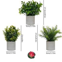SPETLEK Set of 3 Artificial Potted Plants Bohemian Style in Green - thumbnail 2