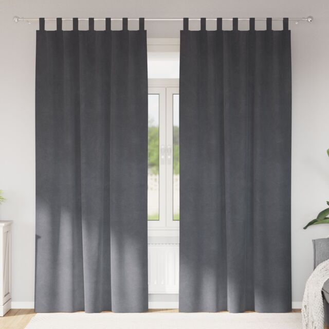 Berkfield Home Blackout Curtains with Hanging Loops 2 pcs Super Light Grey Velvet - image 1