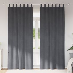 Berkfield Home Blackout Curtains with Hanging Loops 2 pcs Super Light Grey Velvet - thumbnail 1