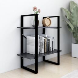 Berkfield Home 2-Tier Book Cabinet Grey 60x30x70 cm Engineered Wood - Size: 60 x 30 x 70 cm - thumbnail 3