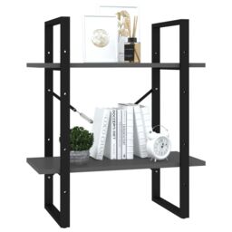 Berkfield Home 2-Tier Book Cabinet Grey 60x30x70 cm Engineered Wood - Size: 60 x 30 x 70 cm - thumbnail 4