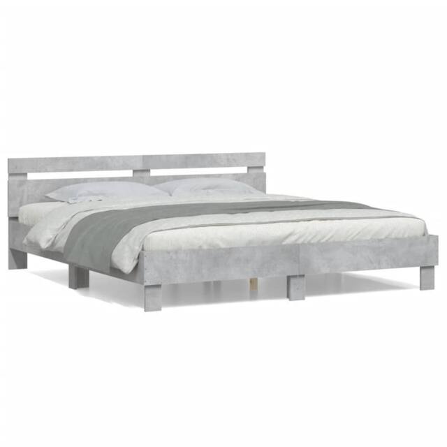 Berkfield Home Bed Frame without Mattress Concrete Grey 200x200 cm - image 1