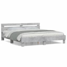 Berkfield Home Bed Frame without Mattress Concrete Grey 200x200 cm - thumbnail 1