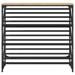 Berkfield Home Shoe Rack Sonoma Oak 90x30x85 cm Engineered Wood in Brown - Size: 90 x 30 x 85 cm - thumbnail 4