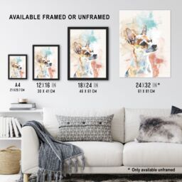 "Artery8 Chihuahua Dog Lover Light Watercolour Portrait Framed Art Print - Size: W12"" x H16""" - thumbnail 3