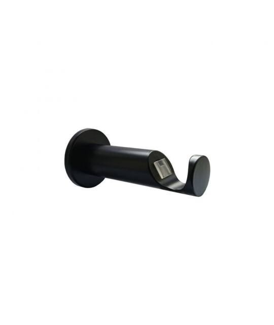 New Edge Blinds Quick Lock Cylinder Metal Curtain Pole Support Bracket Pair (35mm) in Black - image 1