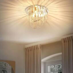 Wyld and Coco Chrome Crystal Chandelier - Large Cut Glass Crystals in Clear - thumbnail 1