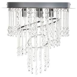 Wyld and Coco Chrome Crystal Chandelier - Large Cut Glass Crystals in Clear - thumbnail 2