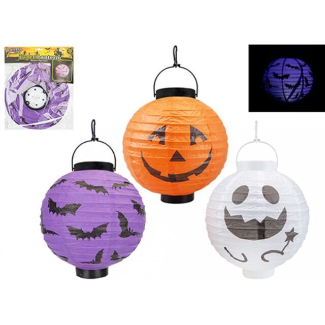 Garden Greatness Set of 3 LED Halloween Paper Lanterns - 20cm - Size: 1 Pack