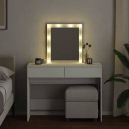 Berkfield Home Beautiful Dressing Table with LED White 100x40x130 cm - Size: 100 x 40 x 130 cm