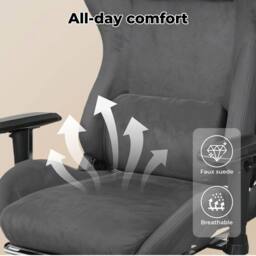 VOGREX Reclining Ergonomic Executive Office Chair Spring Foam Cushion in Grey - thumbnail 3