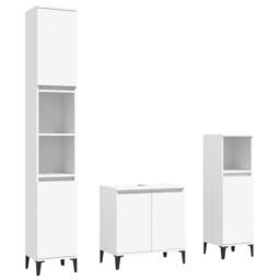 Berkfield Home 3 Piece Bathroom Furniture Set White Engineered Wood