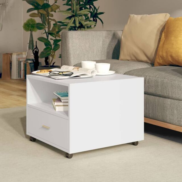 Berkfield Home Coffee Table White 55x55x40 cm Engineered Wood - Size: 55 x 55 x 40 cm - image 1
