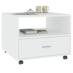 Berkfield Home Coffee Table White 55x55x40 cm Engineered Wood - Size: 55 x 55 x 40 cm - thumbnail 4
