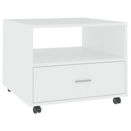 Berkfield Home Coffee Table White 55x55x40 cm Engineered Wood - Size: 55 x 55 x 40 cm - thumbnail 2