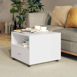 Berkfield Home Coffee Table White 55x55x40 cm Engineered Wood - Size: 55 x 55 x 40 cm - thumbnail 1