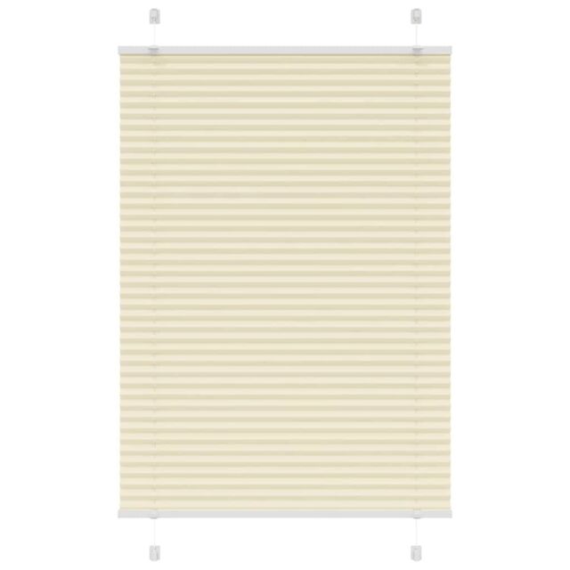 Berkfield Home Pleated Blind Cream 100x100 cm Fabric Width 99.4 cm Polyester - image 1